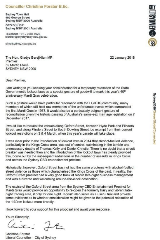 Letter to the Premier