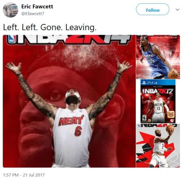 A Twitter user points out the NBA 2K cover curse