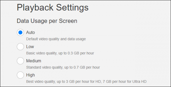 netflix data settings from account settings on site