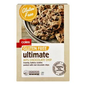 coles ultimate gluten free snacks chocolate chip cookies