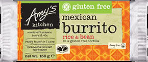 Amy's Gluten Free Burrito gluten free snacks