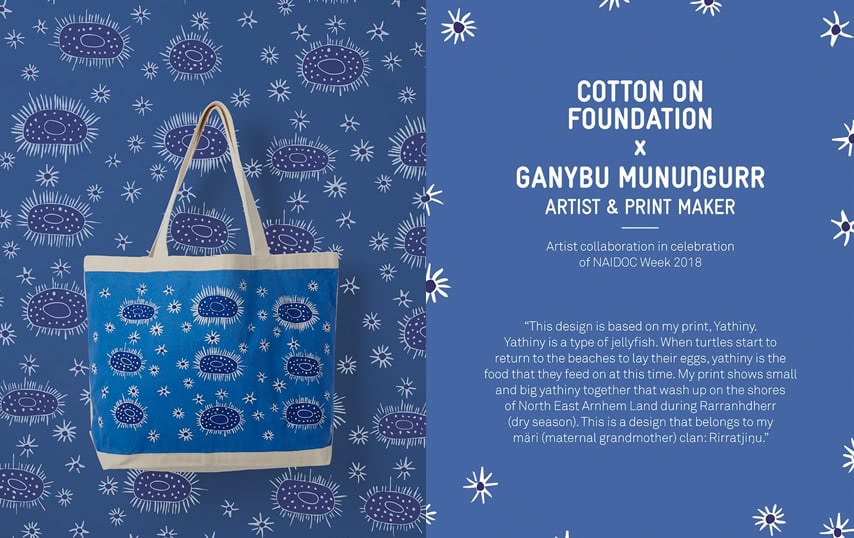Cotton On Foundation release NAIDOC week collaboration with indigenous artist Ganybu Munu?gurr