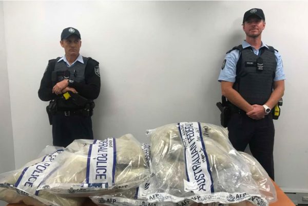 The drugs hidden in the containers were replaced with fake drug packages. (ABC News: Mark Reddie)